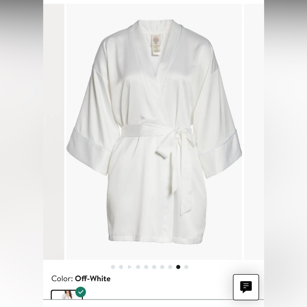 In Bloom Bridal White Robe with Belt